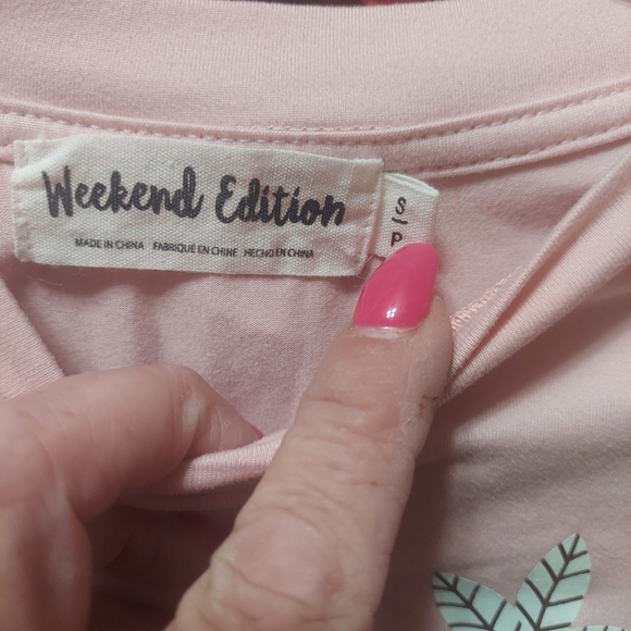 Weekend Edition Girls Size Small Pajama Top with Sloth picture - Picture 3 of 4